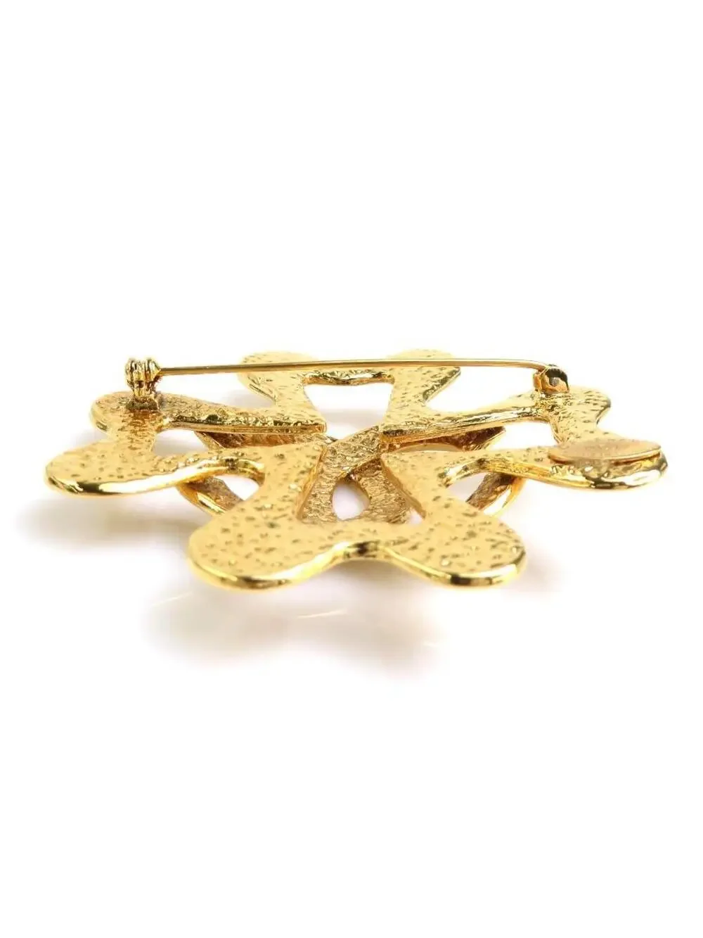 Auth Chanel Vintage Cc Logo Brooch Gold #302710C46B